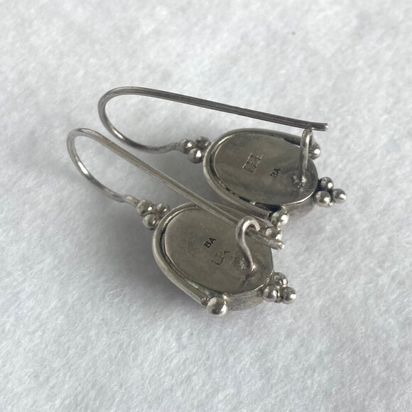 Suarti Sterling Silver 925 BA Oval Goldstone Dangle Kidney Wire Earrings - Picture 8 of 16